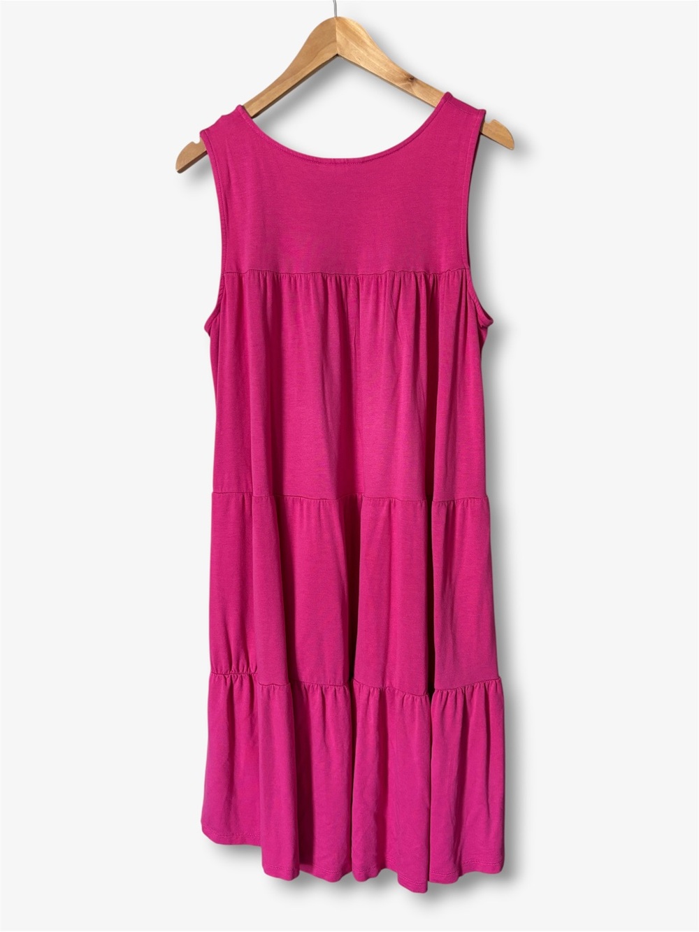 Anthropologie Saturday Sunday Magenta Tiered Tank Dress Dopamine Dressing Size L - Picture 8 of 12